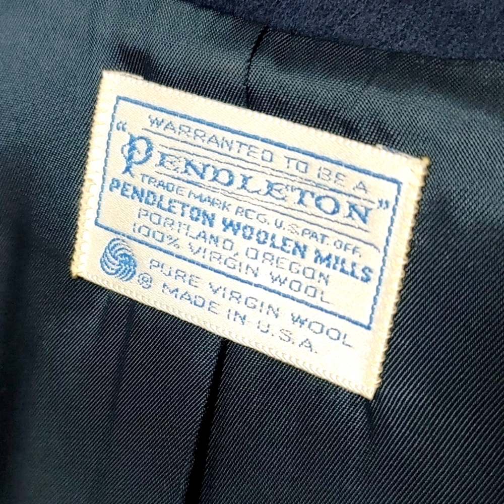 Pendleton Navy Blue 100% Wool Single Button Class… - image 7